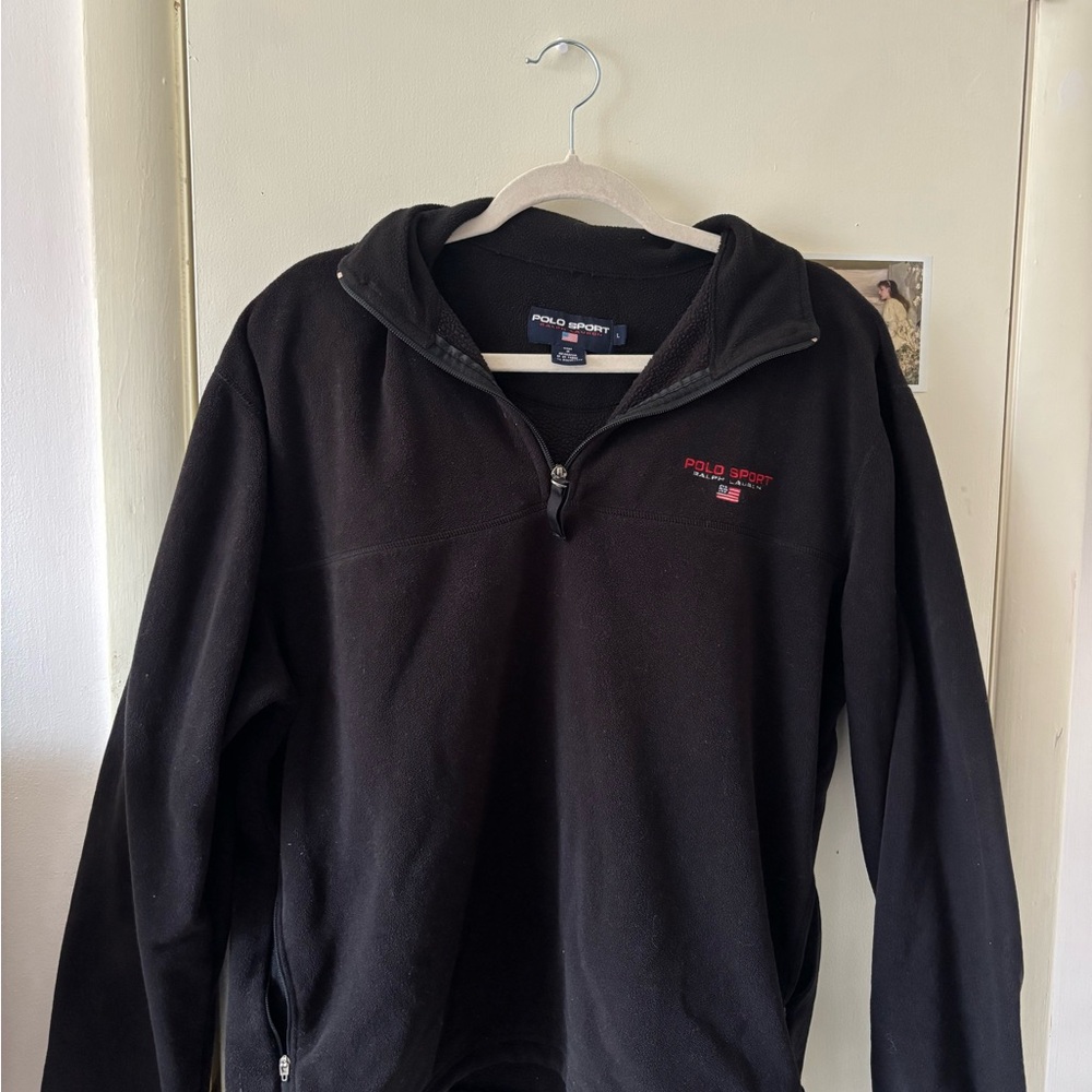 Ralph Lauren Black Zip Up Sweater Classic Style